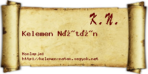 Kelemen Nátán névjegykártya